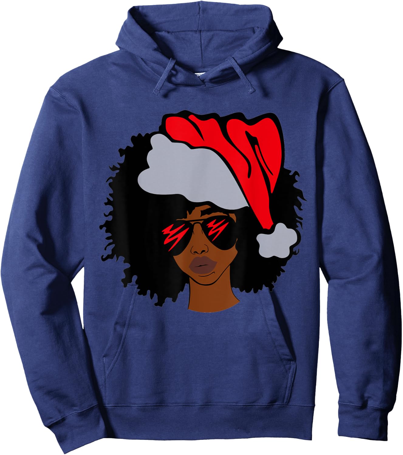 American African Christmas Santa Claus Hoodie - Hoodie | Navy