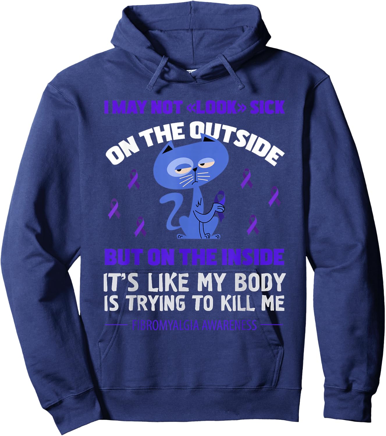 Fibromyalgia Awareness Hoodie - Hoodie | Navy