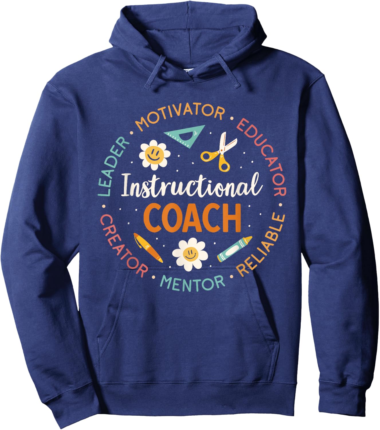 Instructional Coach Back To School Teacher Hoodie - Hoodie | Navy