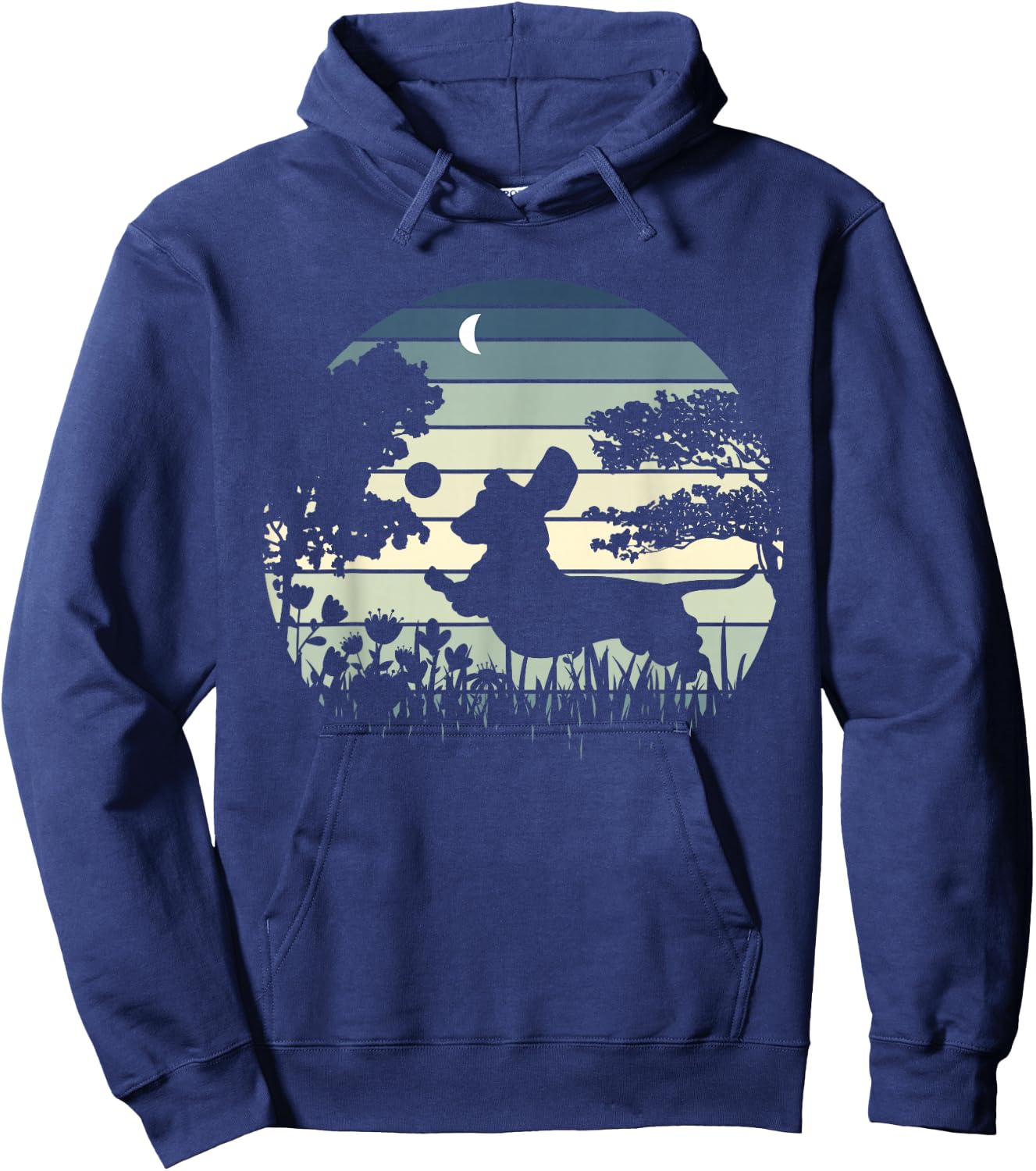 Dachshund Wiener Dog Sunset Garden Nature Lover Hoodie - Hoodie | Navy