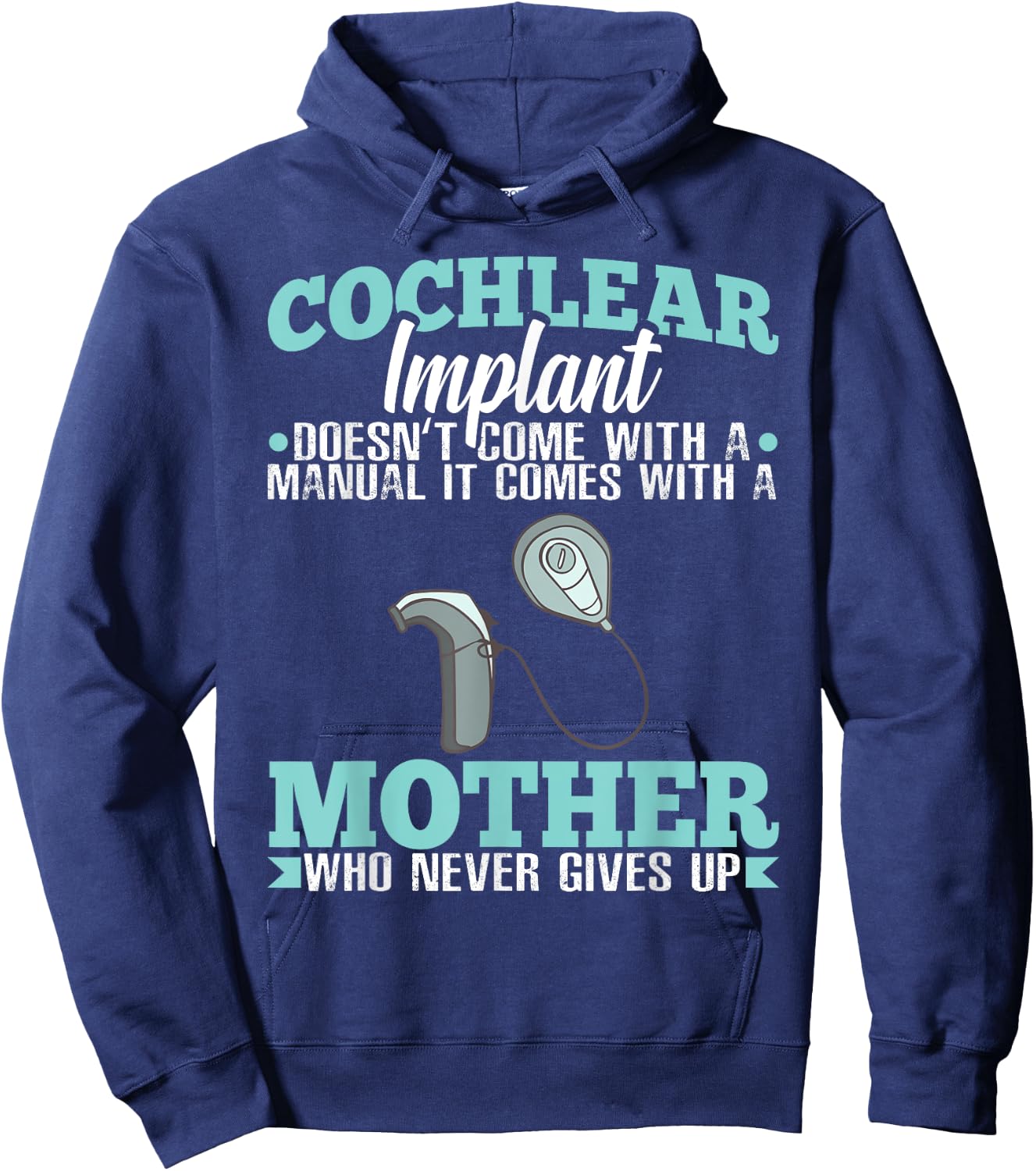 Cochlear Implant Heairing Aid Sound Device Hoodie - Hoodie | Navy