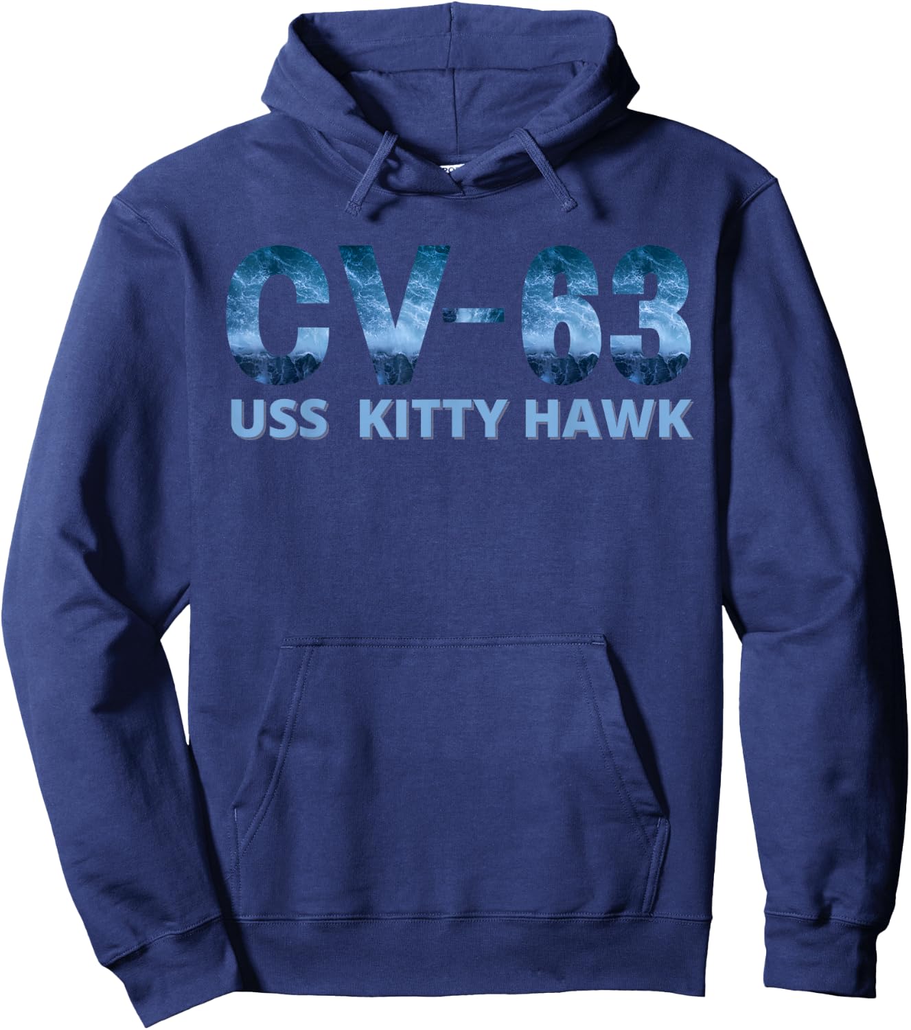 USS Kitty Hawk Blue Camo Aircraft Carrier Hoodie - Hoodie | Navy