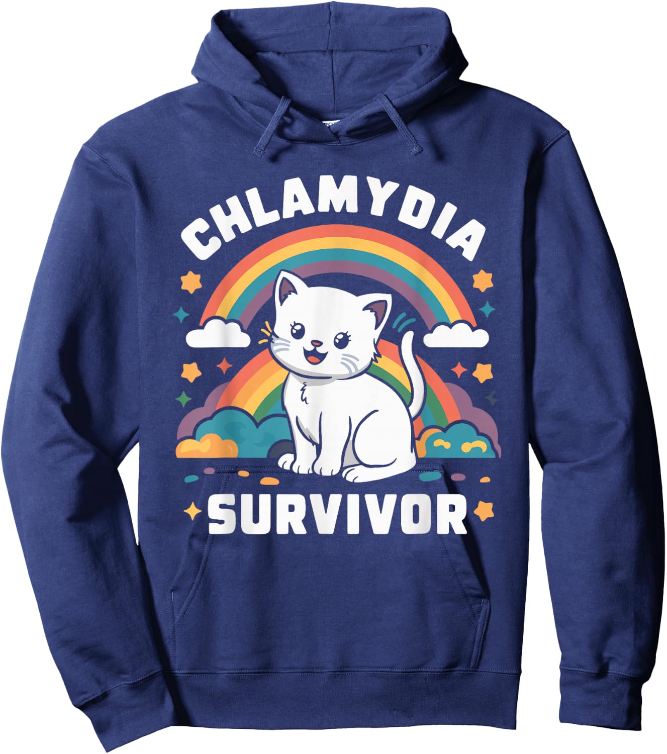 Chlamydia Survivor , Black, S Hoodie - Hoodie | Navy