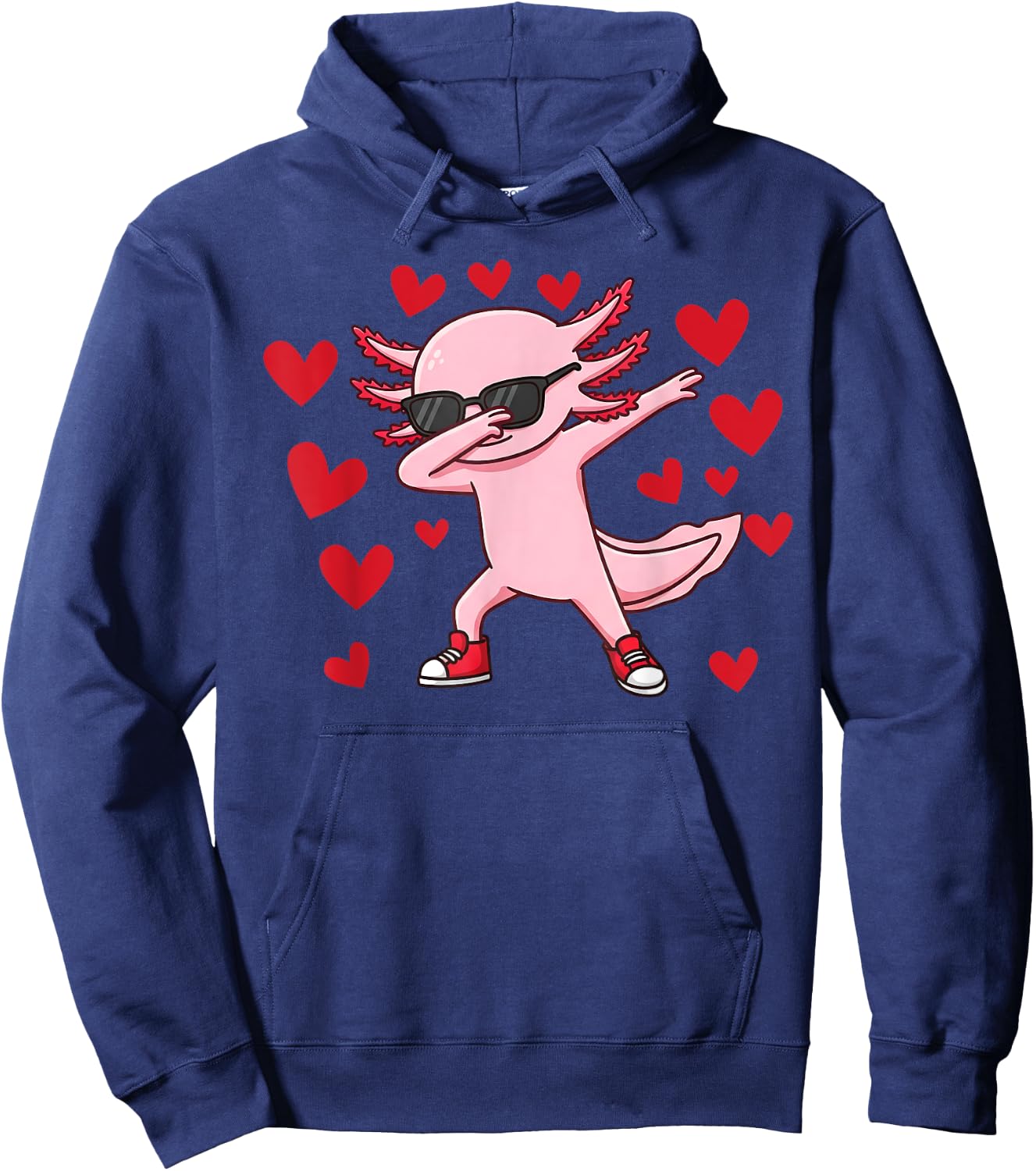 Dabbing Axolotl Girls Boys Kids dab Axolotl Hoodie - Hoodie | Navy