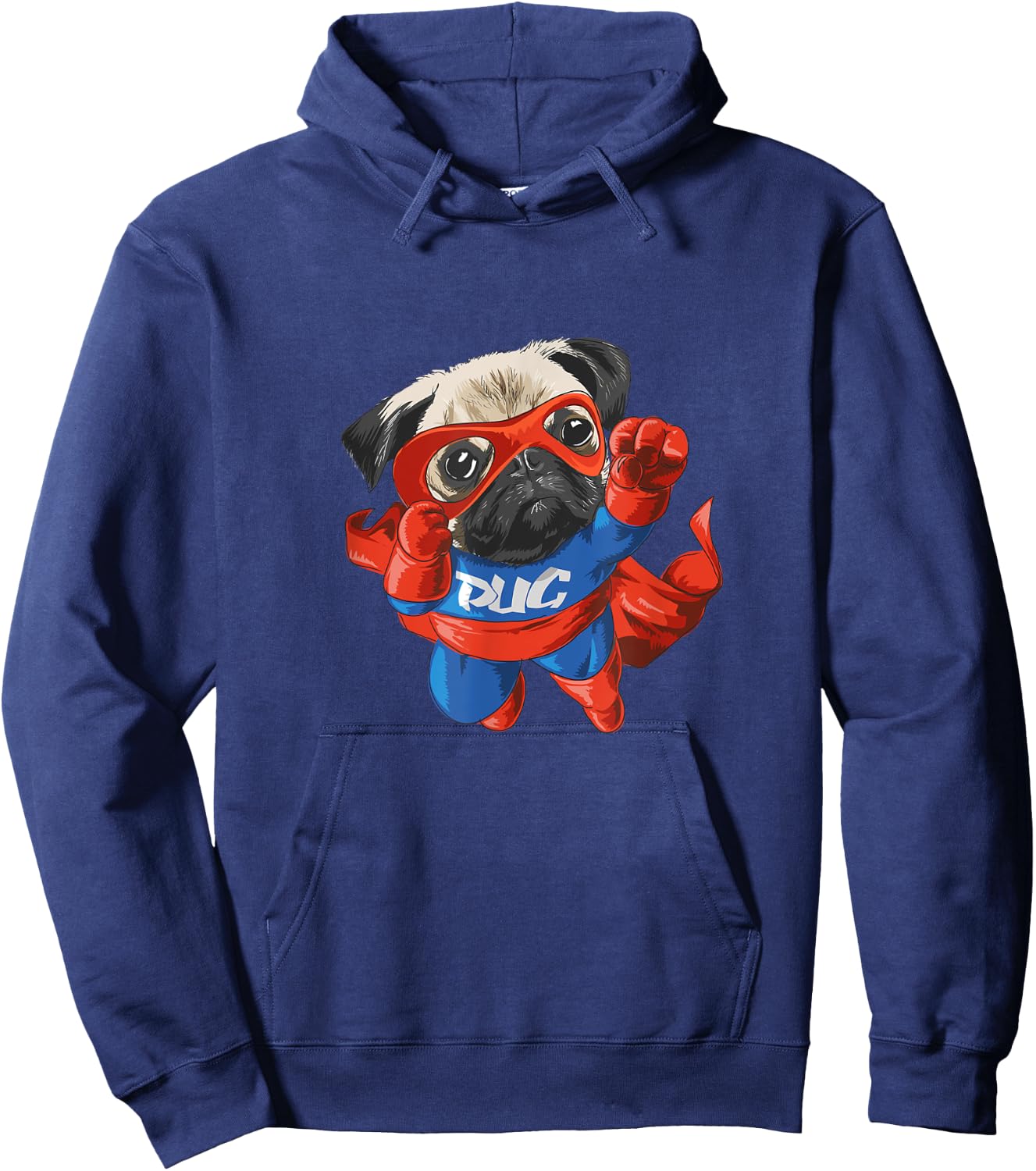 Superhero Pug Hoodie - Hoodie | Navy