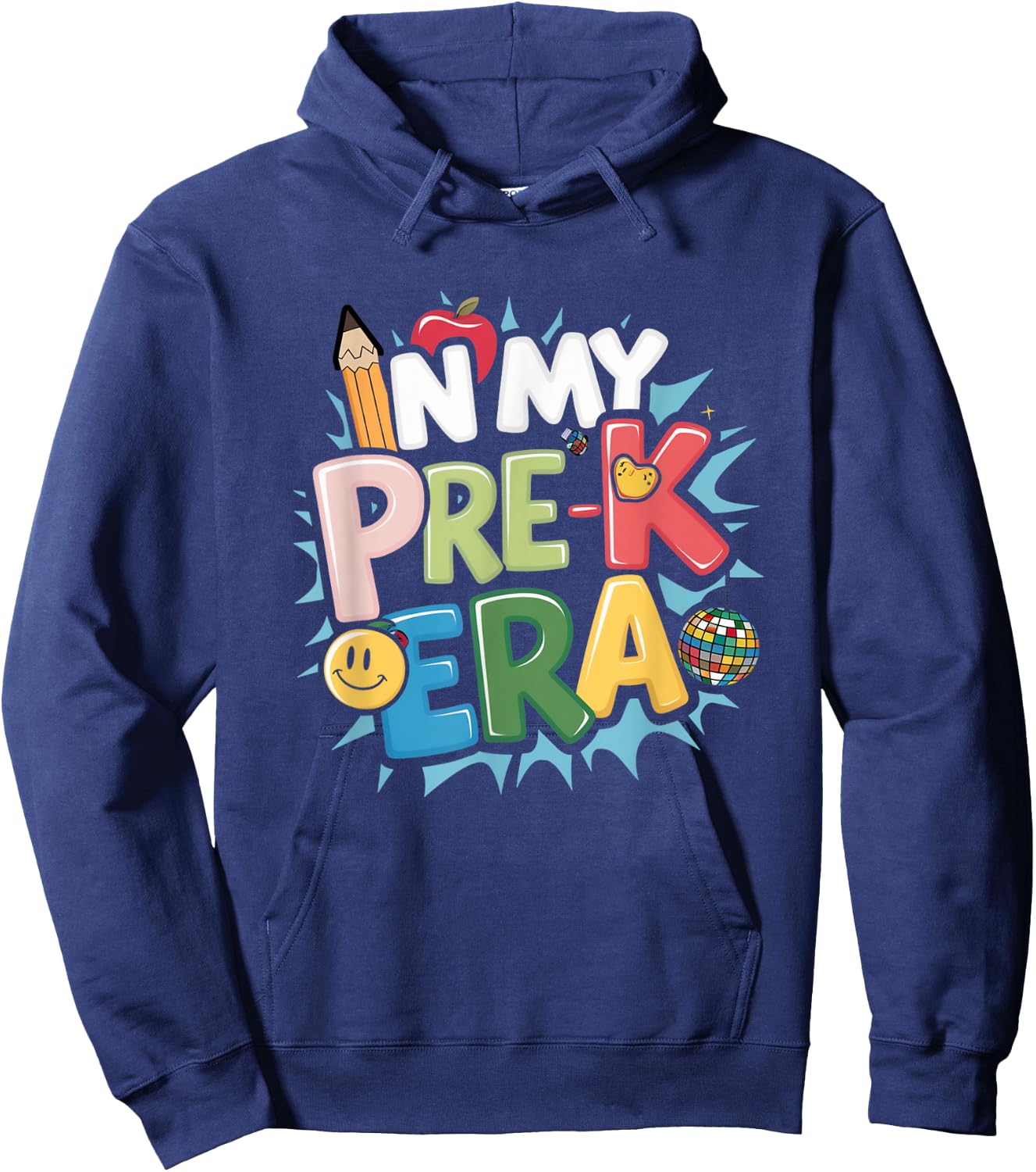 In My Pre-K Era Retro Preschool Back To School Hoodie - Hoodie | Navy