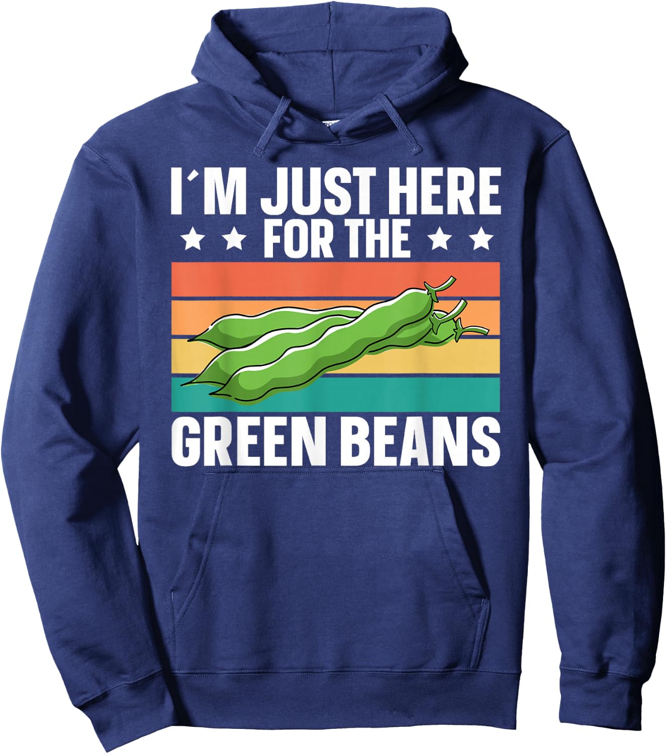 Green Bean Just Here For Green Beans Retro Hoodie - Hoodie | Navy