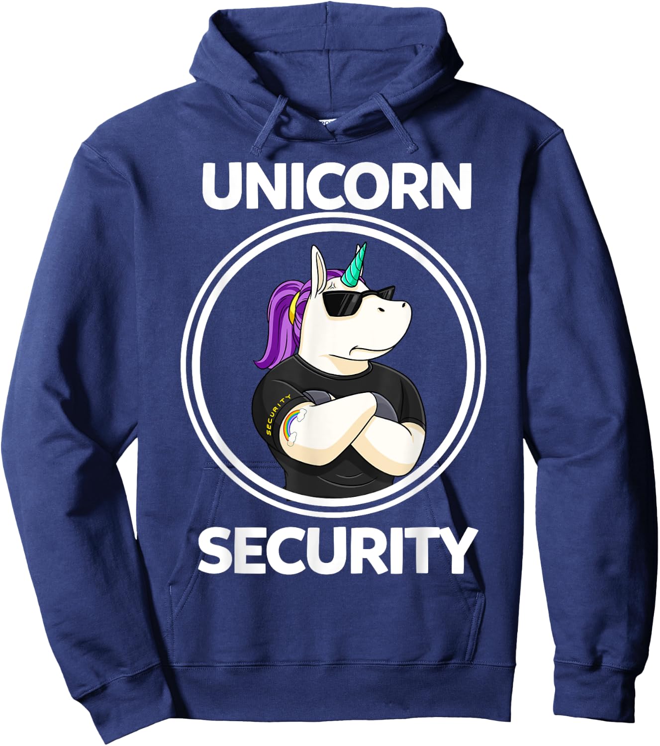 Unicorn Security Birthday Boys Dad Gift Hoodie - Hoodie | Navy