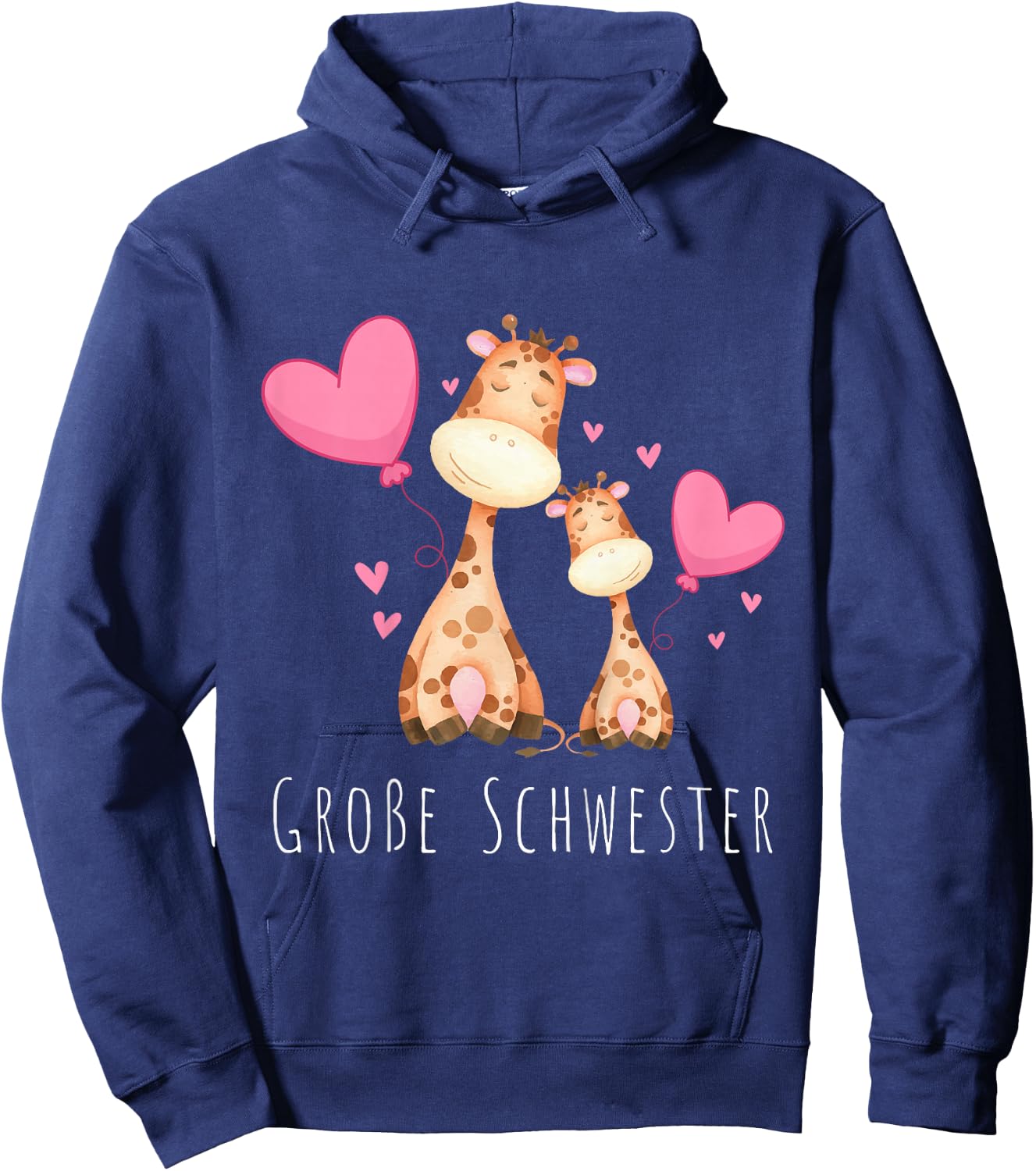 Kinder Große Schwester Giraffe Hoodie - Hoodie | Navy