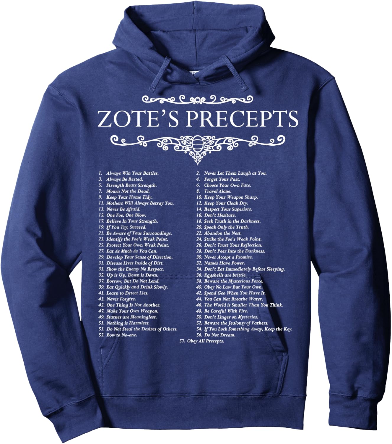 Funny Nerdy Zote's Precepts Knight Gamer Hoodie - Hoodie | Navy