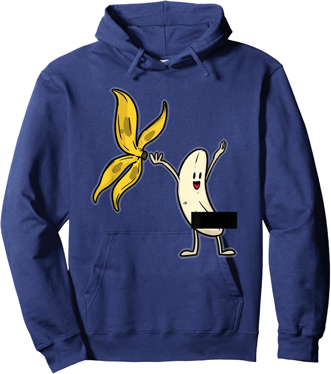 Banana Striptease Censored Naked Funny Adult Hoodie - Hoodie | Navy