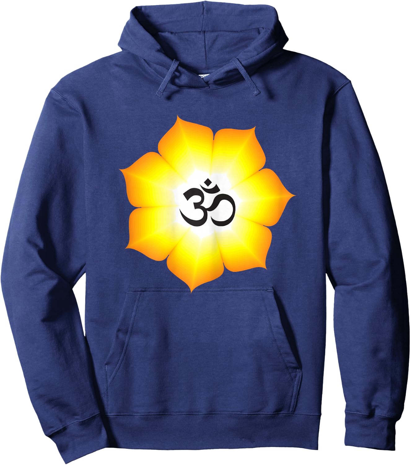 OM White Yoga Hoodie - Hoodie | Navy
