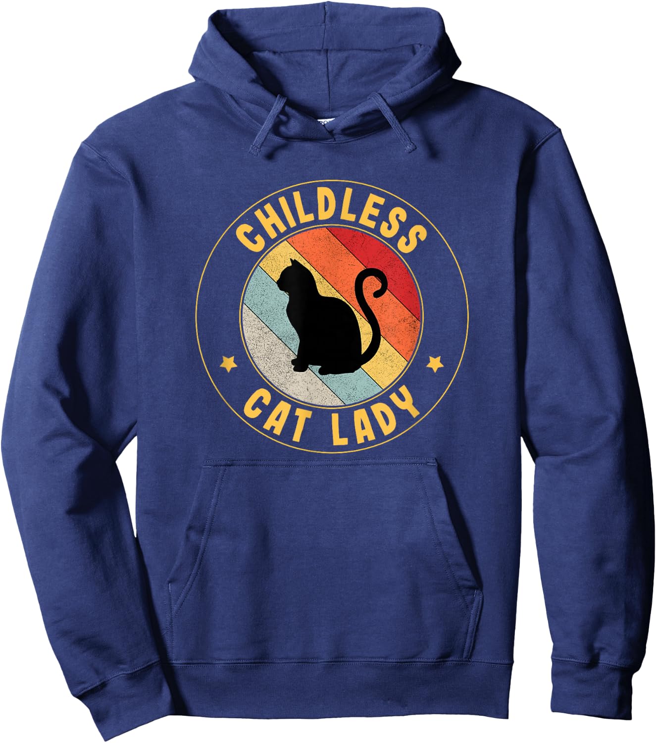 Vintage Childless Cat Lady Hoodie - Hoodie | Navy