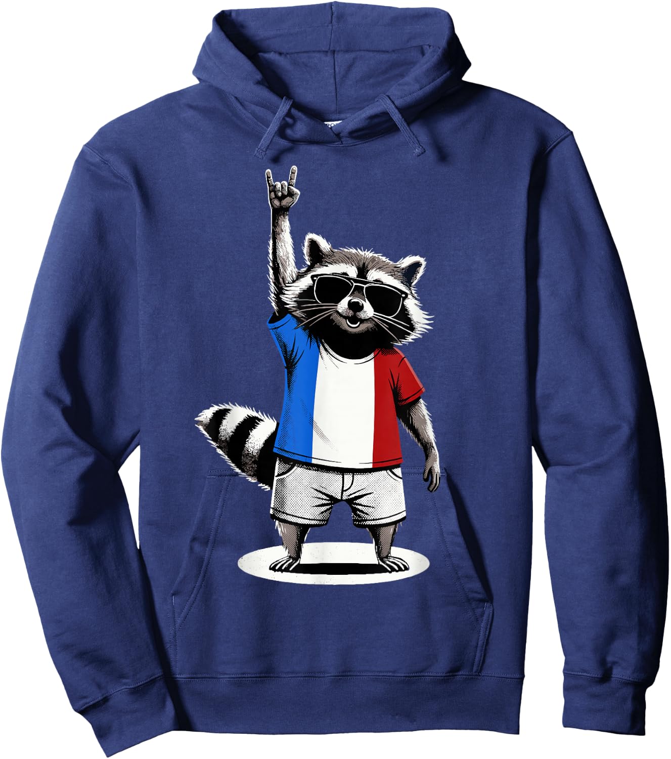 French Flag Raccoon Funny France Hoodie - Hoodie | Navy