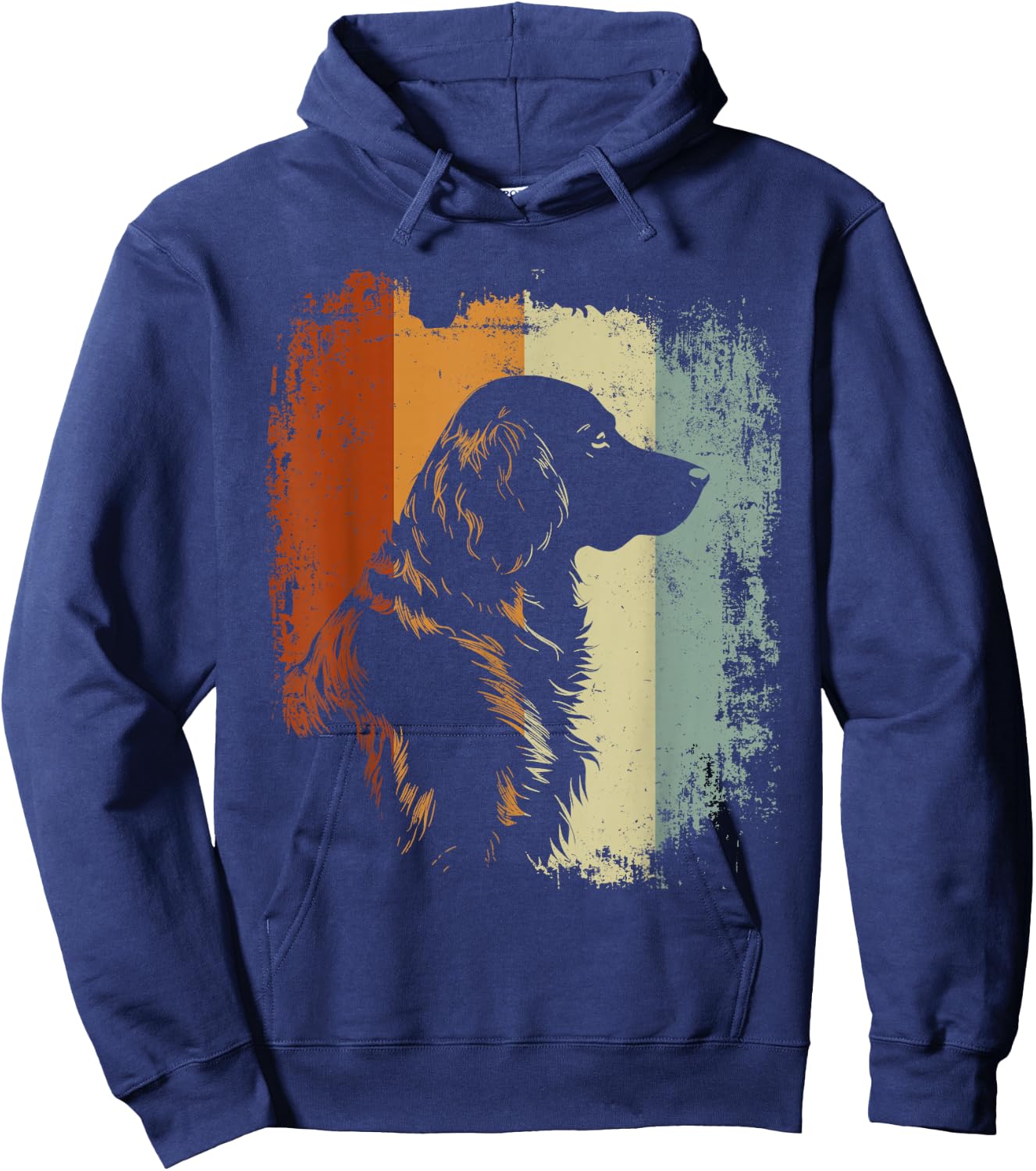 Flat Coated Retriever Dog Retro Design Hoodie - Hoodie | Navy