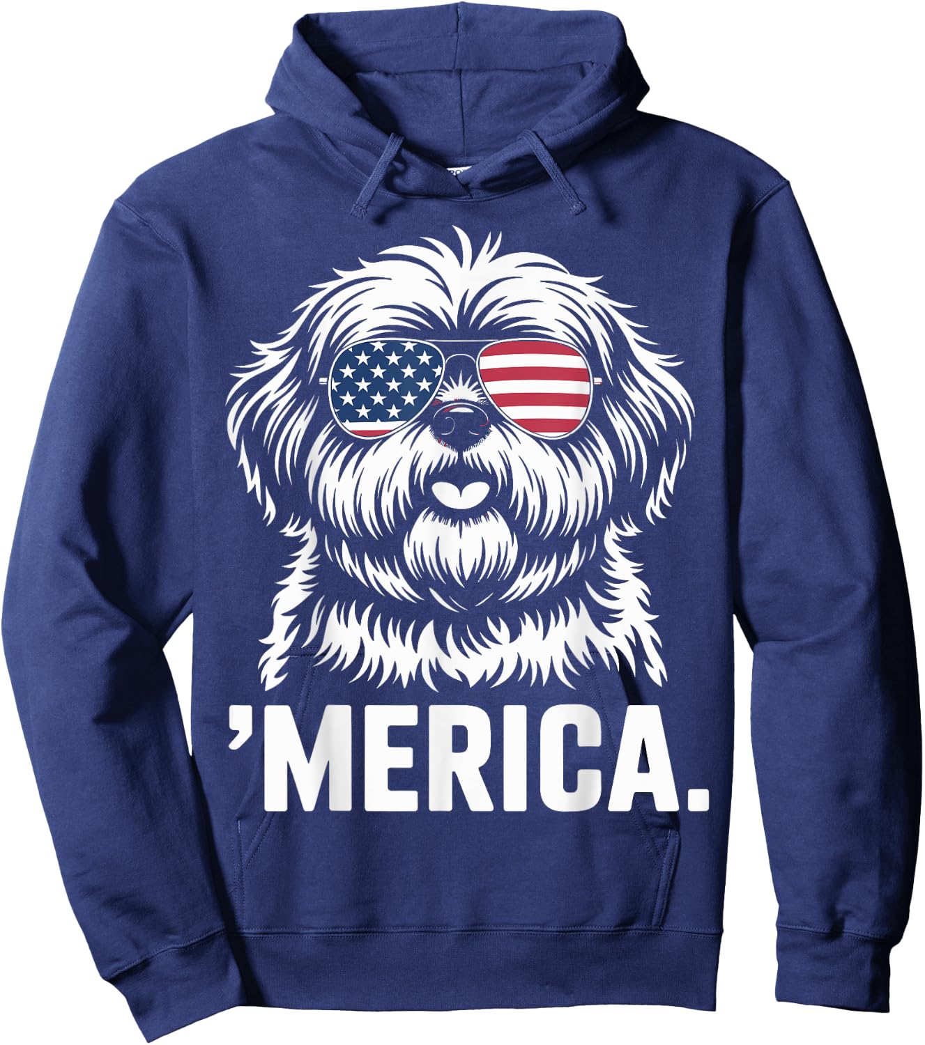 Shih Tzu 4th of July ‘Merica Patriotic Hoodie - Hoodie | Navy