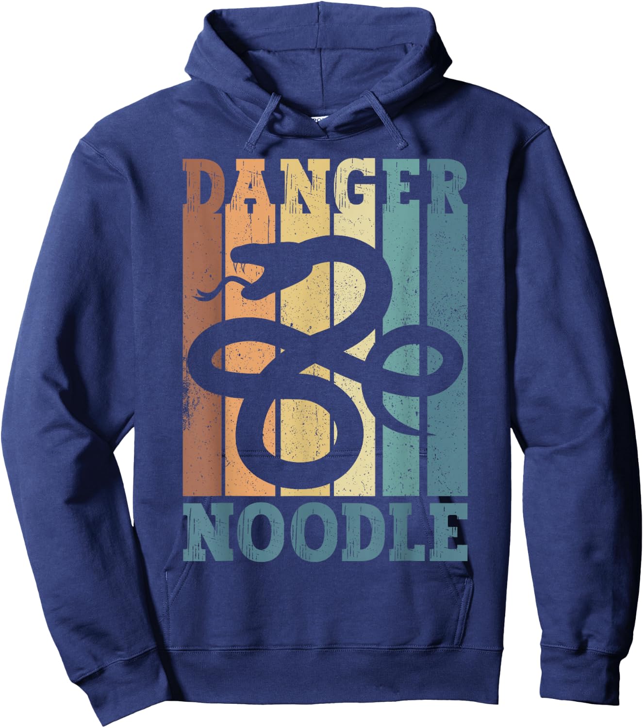 Snake Danger Noodle Retro Hoodie - Hoodie | Navy