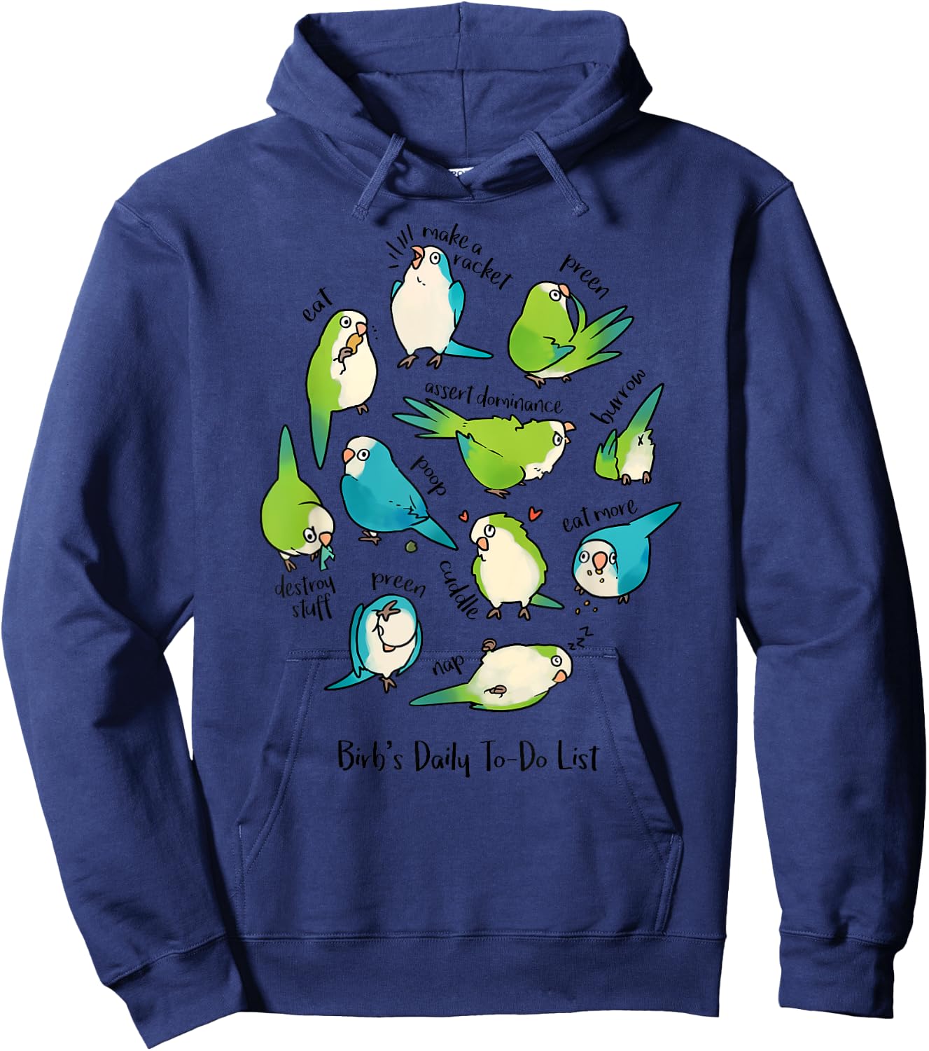 Quaker Parrot Daily To-Do List Hoodie - Hoodie | Navy
