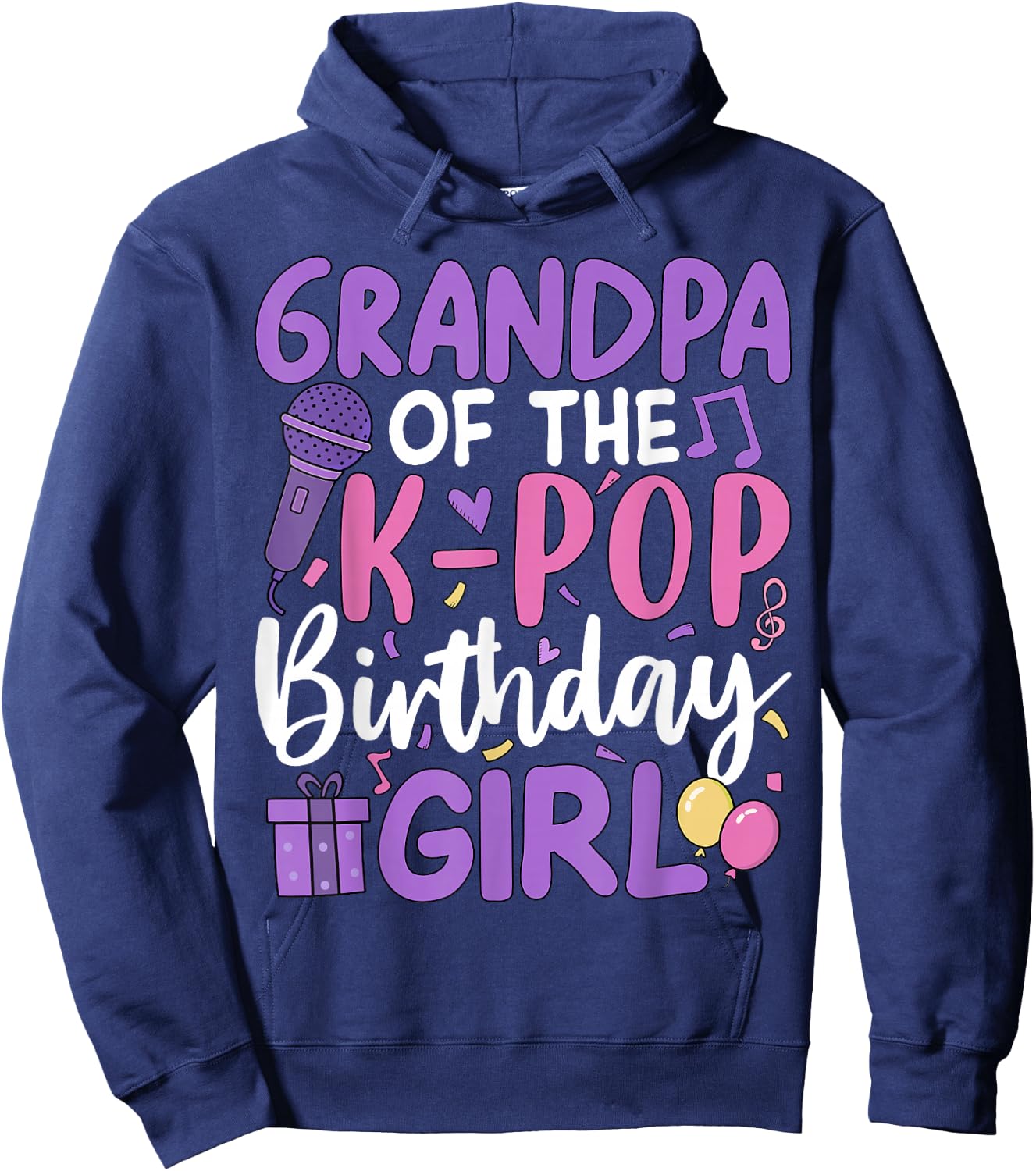 Grandpa of The K-Pop Birthday Girl Hoodie - Hoodie | Navy