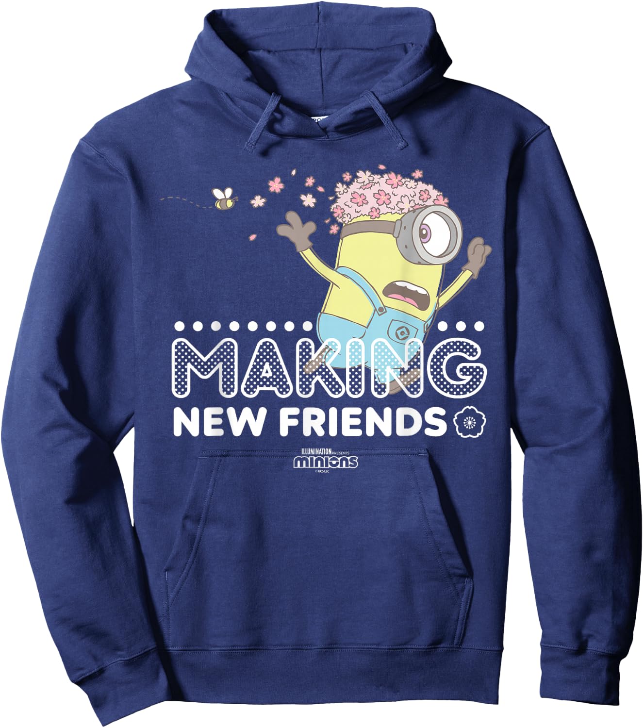 Minions Stuart and Bees Making New Friends Hoodie - Hoodie | Navy