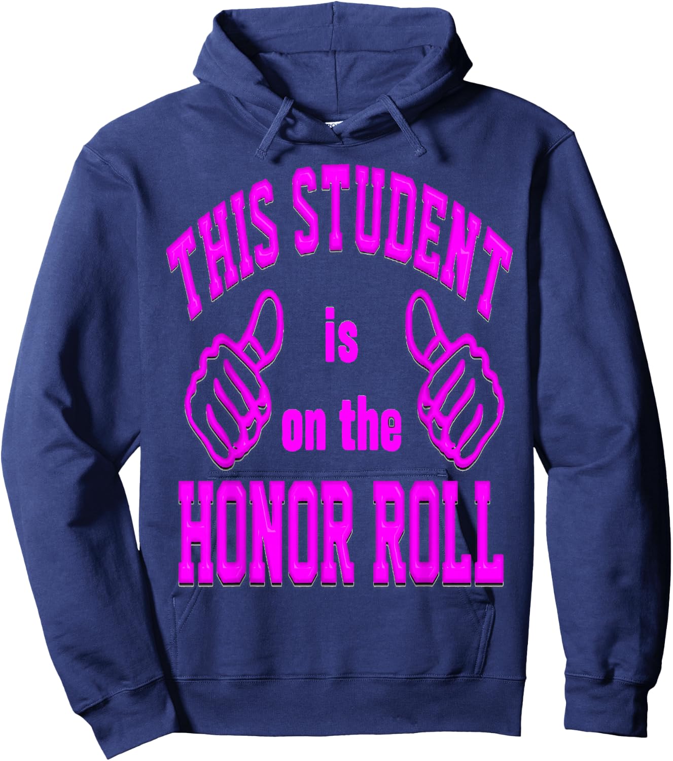 Bold Lettering Honor Roll Hoodie - Hoodie | Navy