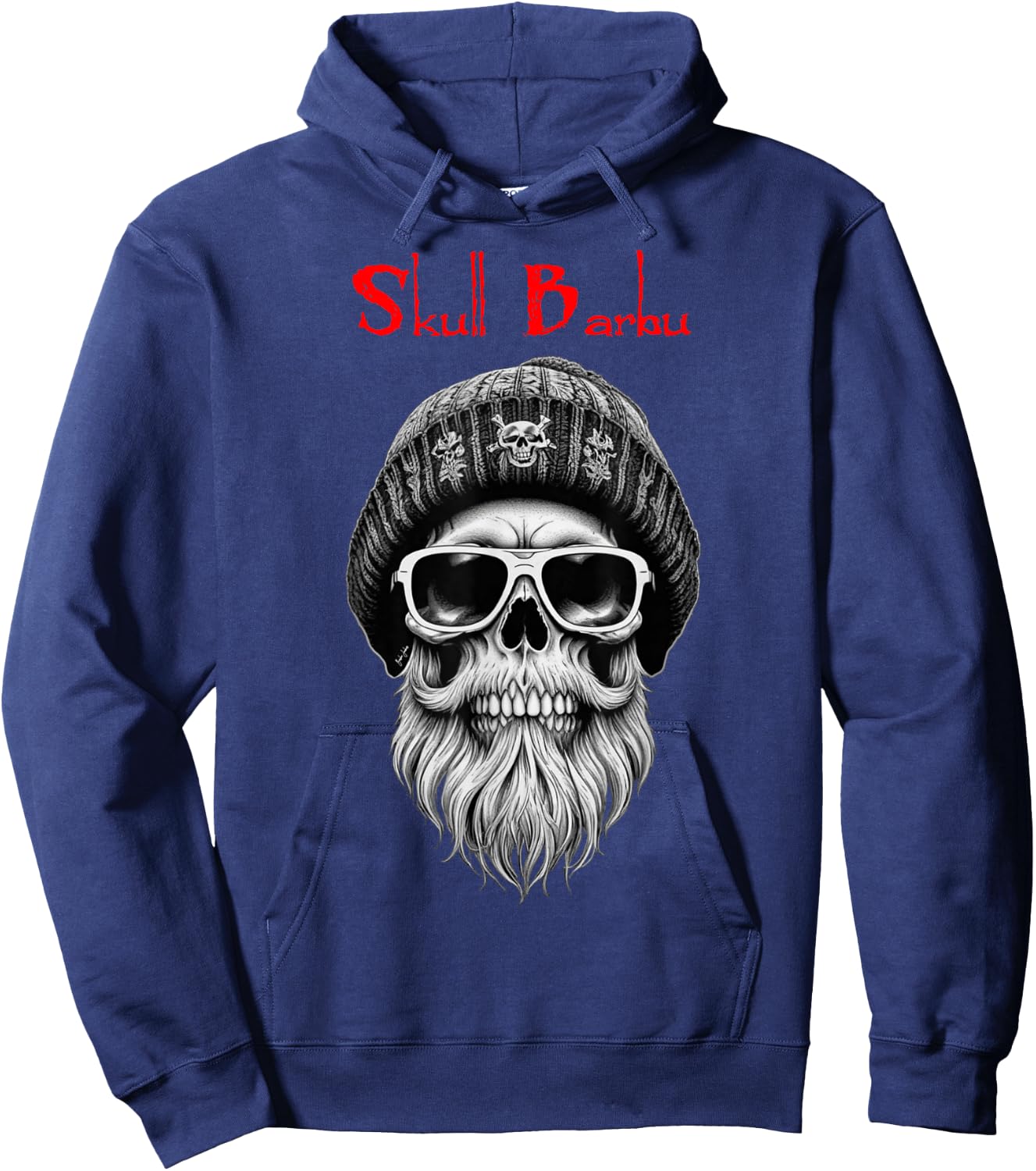 Skull Bearded Beard Skull Gift , Black, S Hoodie - Hoodie | Navy