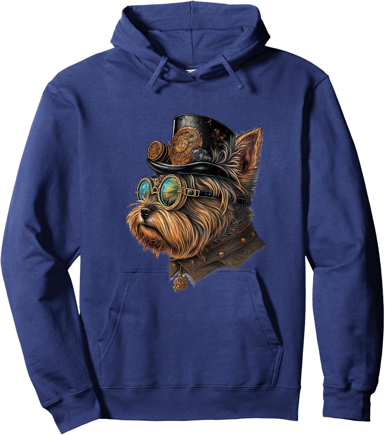 Gothic Steampunk yorkie Yorkshire Terrier Hoodie - Hoodie | Navy