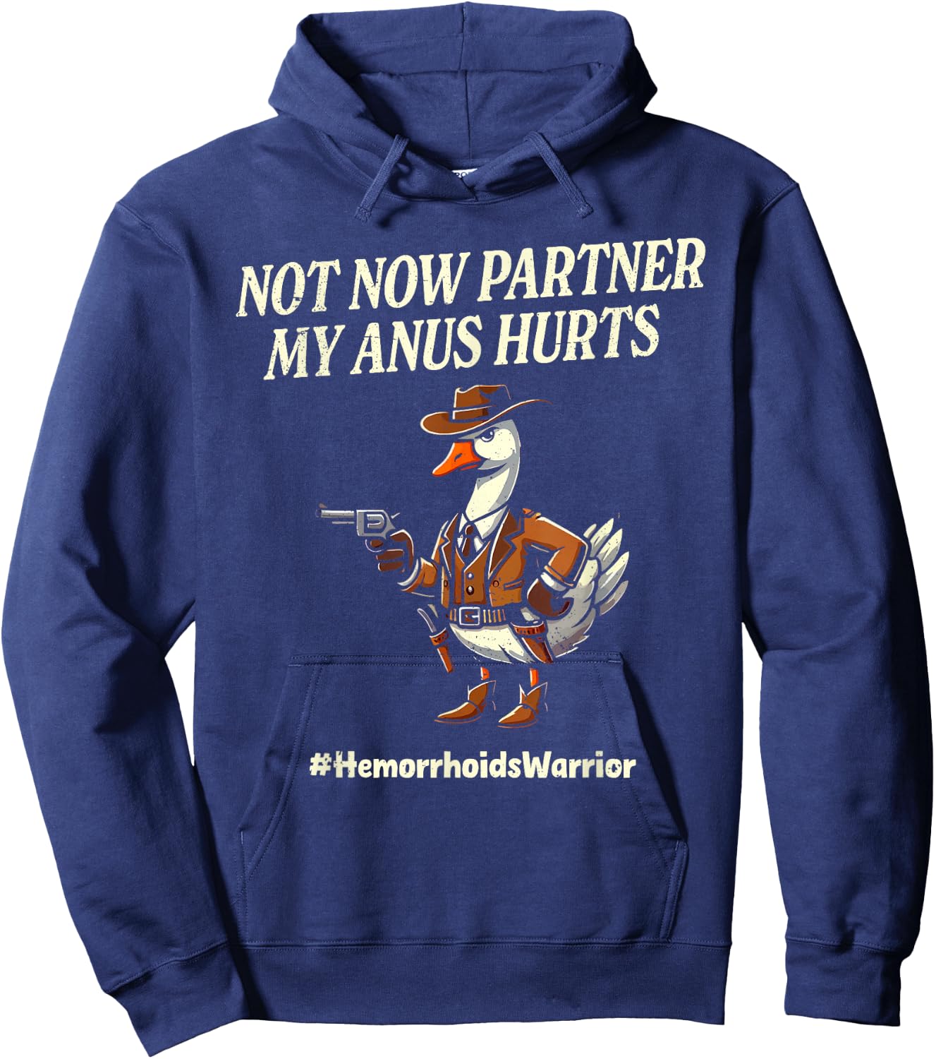 Funny Hemorrhoid Survivor Hemorrhoid Conqueror Hoodie - Hoodie | Navy