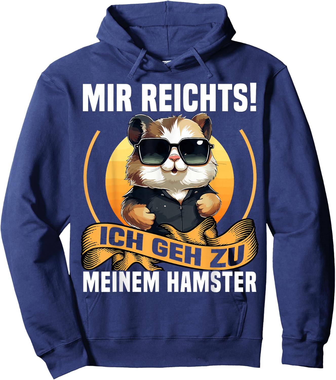 with German Text "Mir Reicht", black Hoodie - Hoodie | Navy