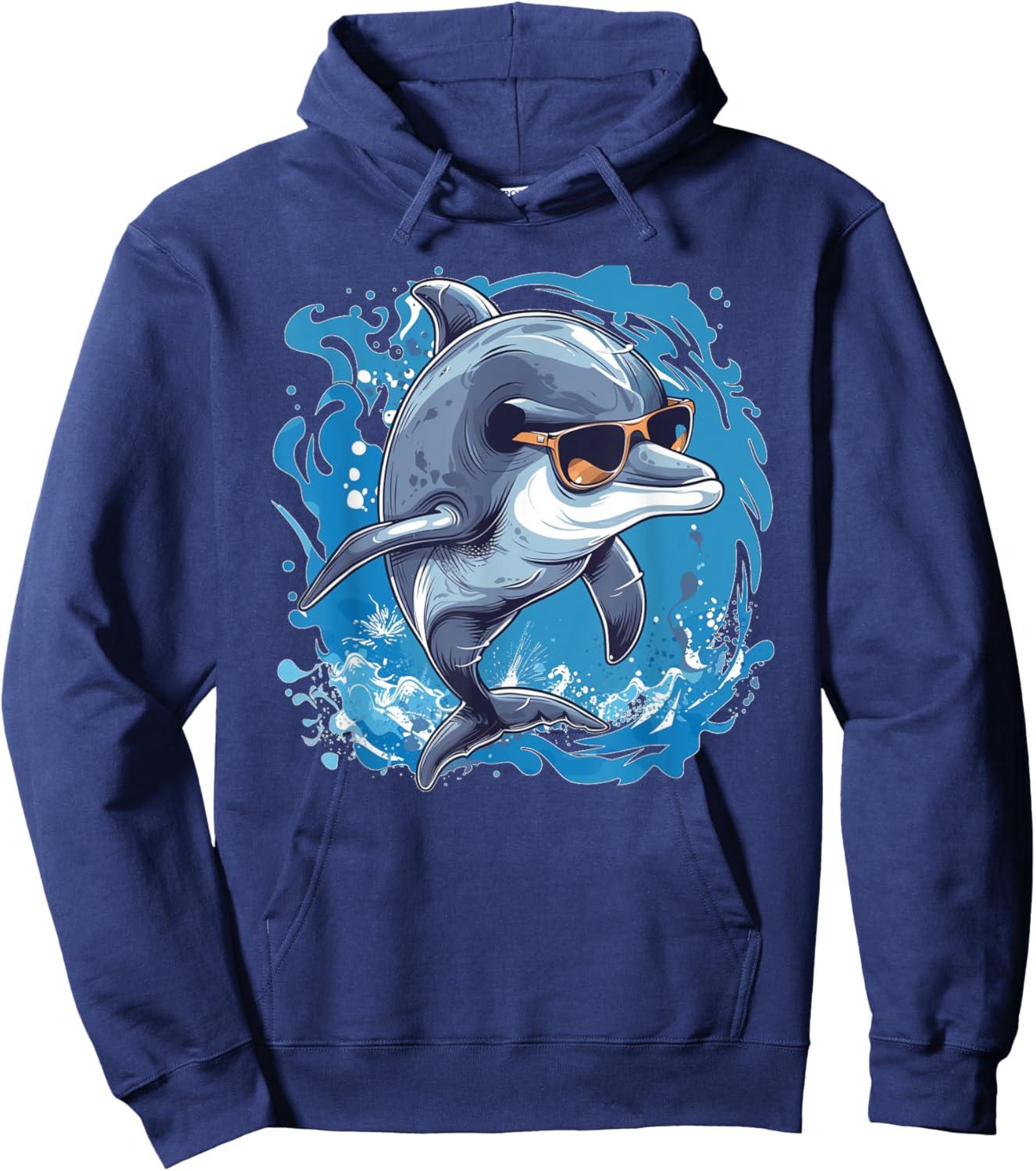 Nice Dolphin with awesome Sunglasses Outfit Hoodie - Hoodie | Navy
