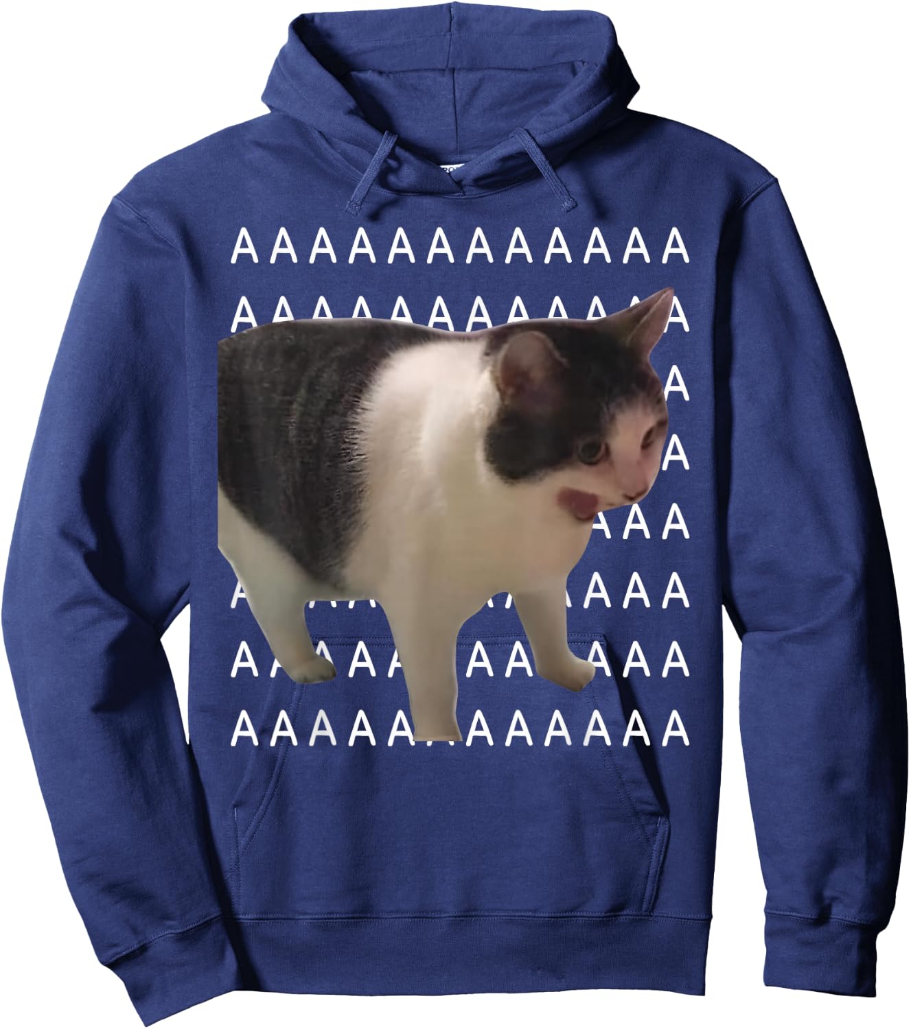 Screaming Cat Meme Angry Cat Hoodie - Hoodie | Navy
