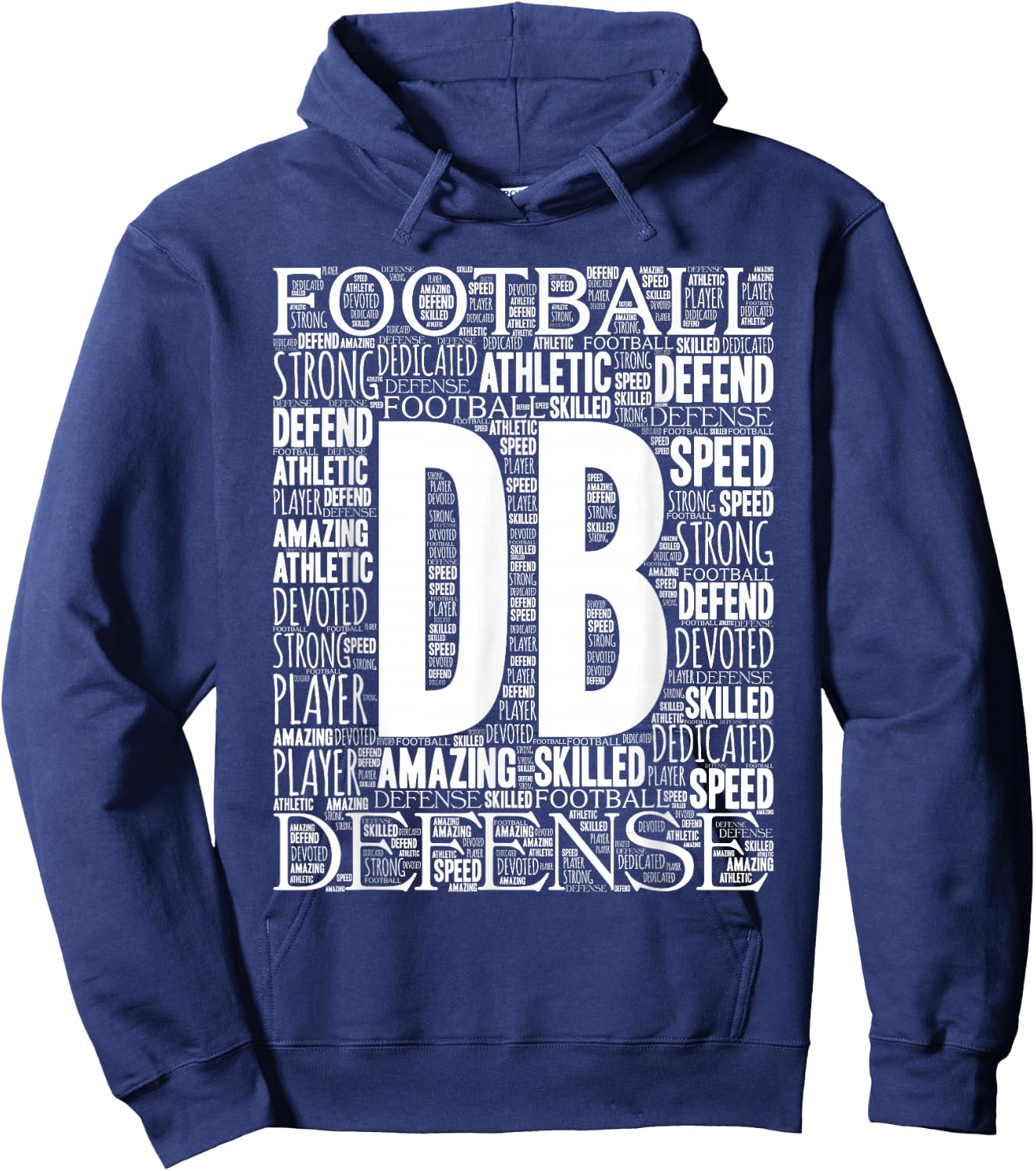 Defensive Back DB Position Football Hoodie - Hoodie | Navy