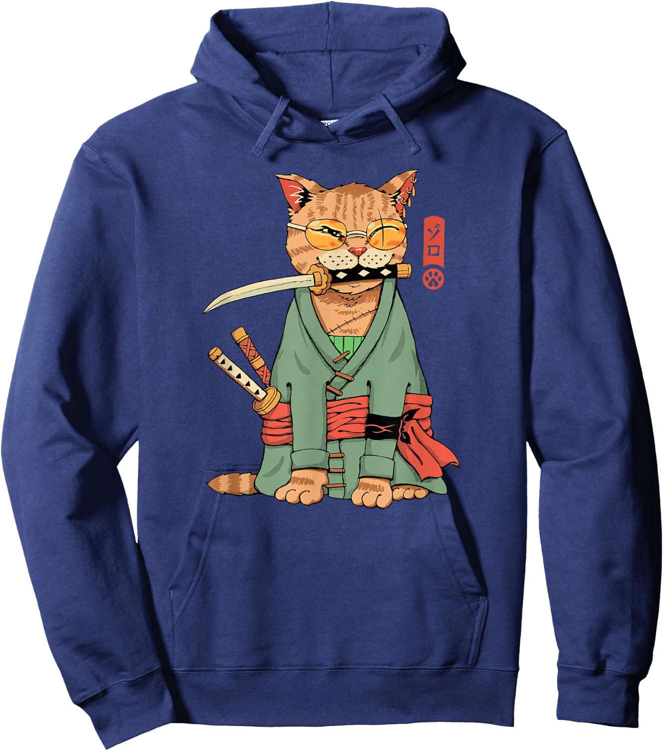 Zoro Cat Warrior Hoodie - Hoodie | Navy
