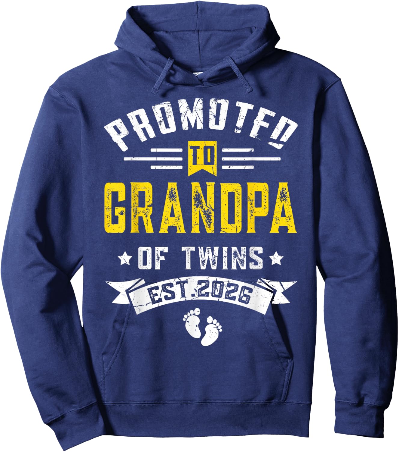 Promoted To Grandpa Of Twins Est. 2026 Hoodie - Hoodie | Navy