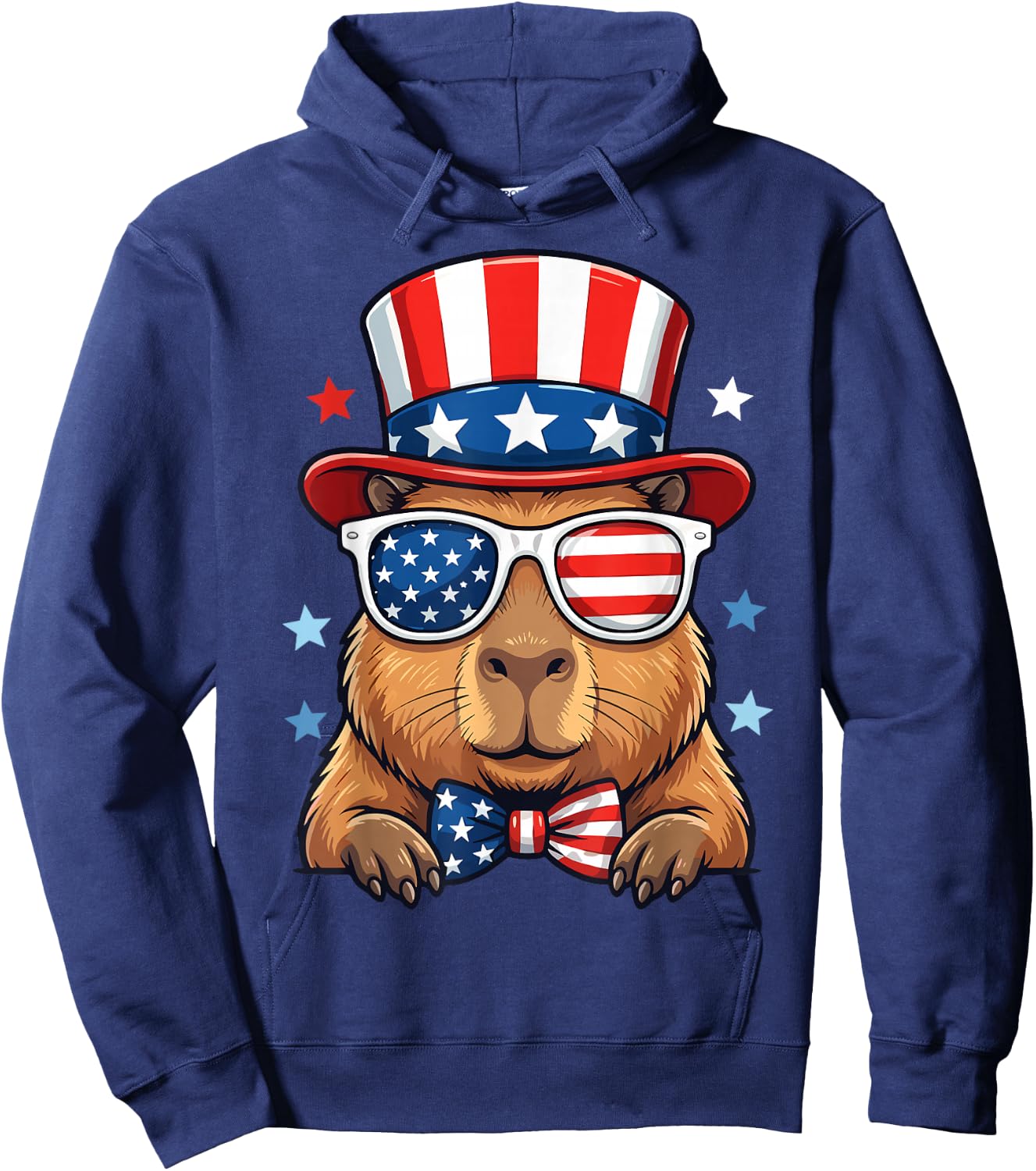 4th of July Capybara Patriotic USA Hoodie - Hoodie | Navy