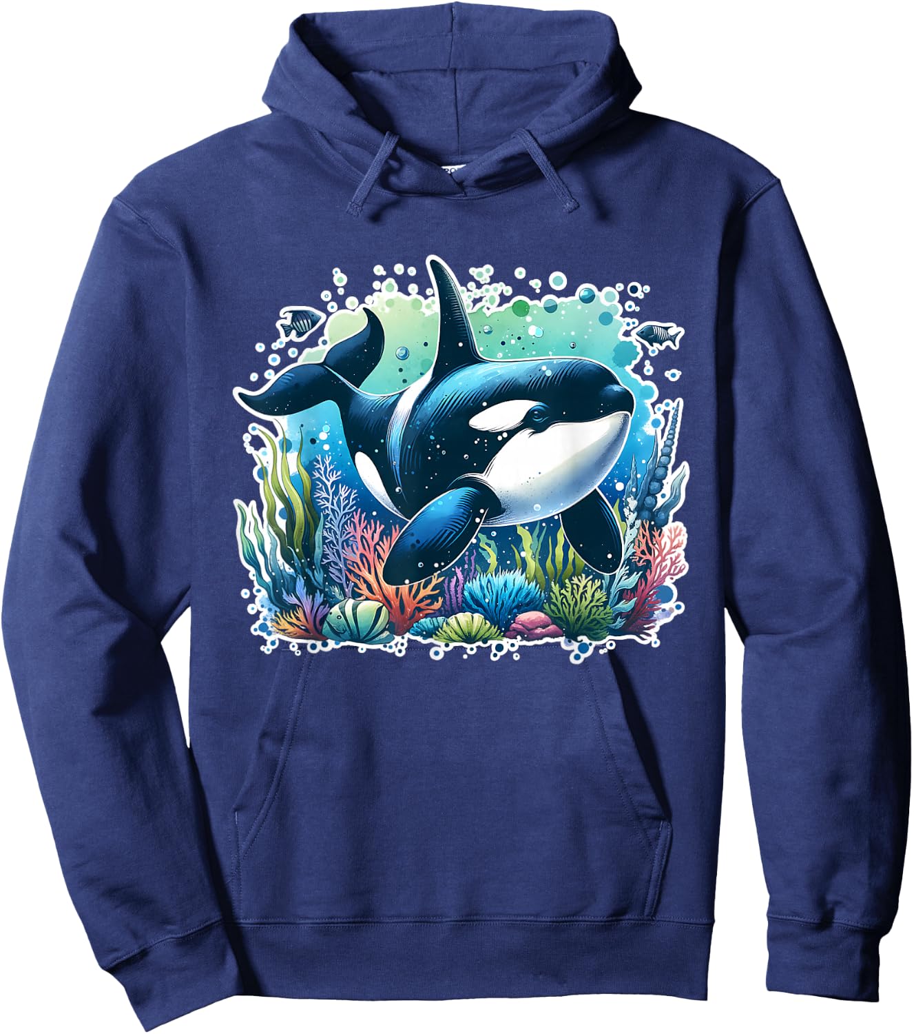 Orca Beautiful Whale Animal Graphic Orca Hoodie - Hoodie | Navy