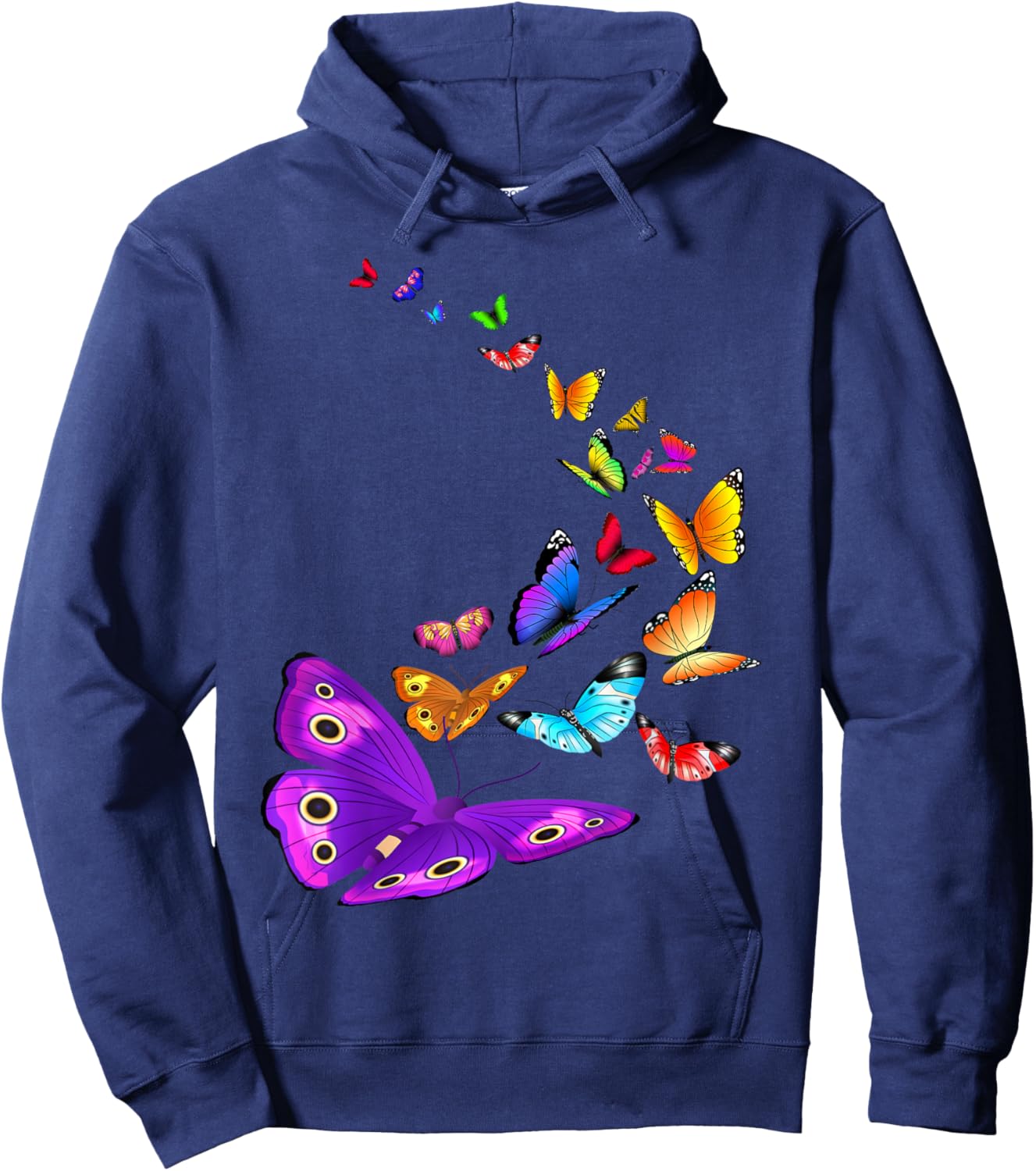 Butterfly T Shirt Flying Butterfly Wings Shirt Hoodie - Hoodie | Navy