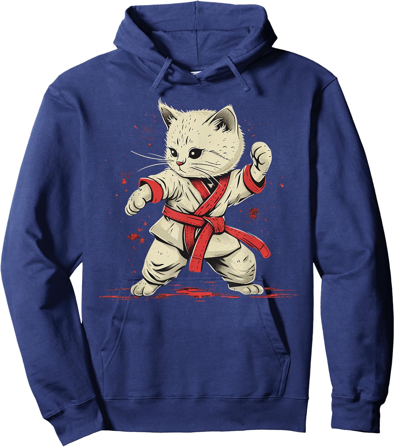 Karate Herren Damen & Kinder Katze Karateka Hoodie - Hoodie | Navy