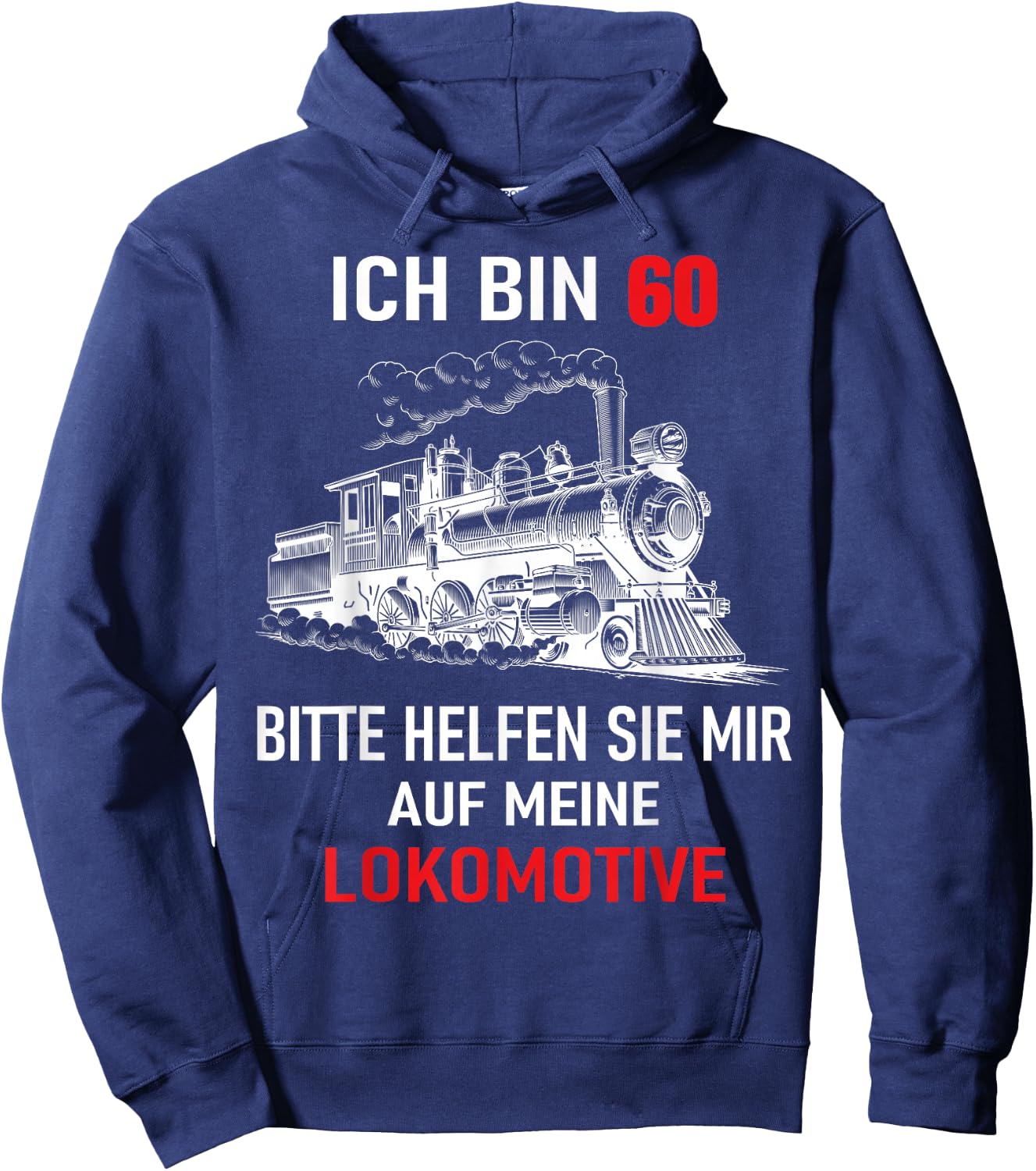 60th Birthday Man Engine Driver , black Hoodie - Hoodie | Navy