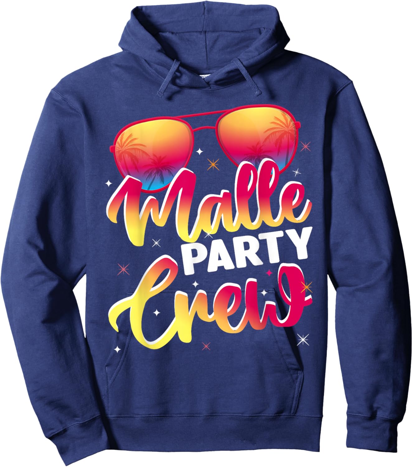 Malle Party Crew Party Holiday Mallorca , black Hoodie - Hoodie | Navy