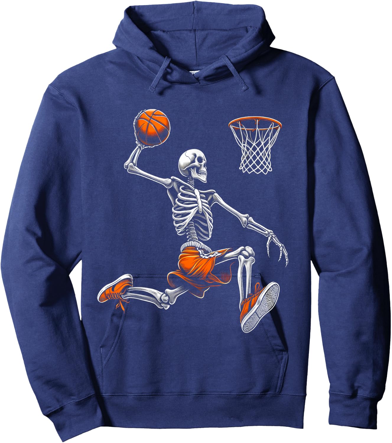 Skeleton Dunking Basketball Funny Sports Lover Hoodie - Hoodie | Navy