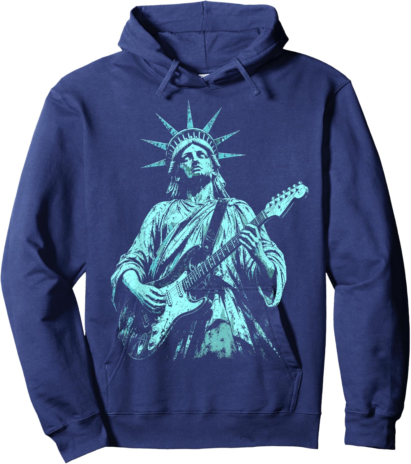4th of July Statue of Liberty Guitar 1776 2026 Hoodie - Hoodie | Navy