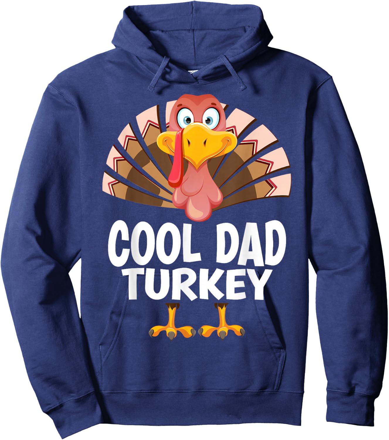 Thanksgiving Cool Dad Turkey Matching Pajama Hoodie - Hoodie | Navy