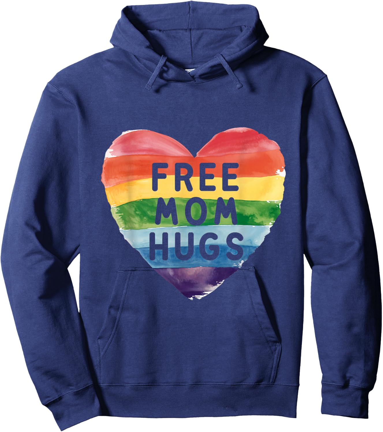 Free Mom Hugs Rainbow LGBT Pride Love Support Hoodie - Hoodie | Navy