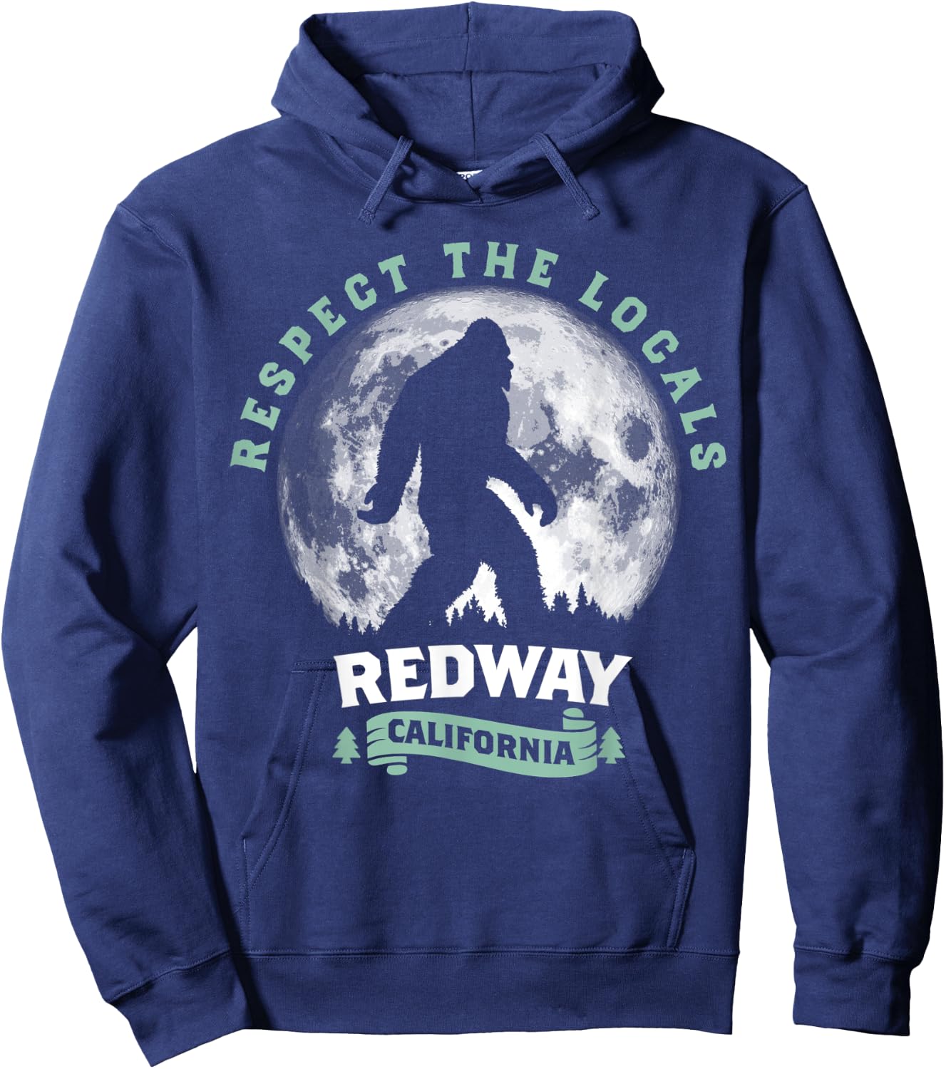 Redway California Bigfoot Night Walk Retro Hoodie - Hoodie | Navy