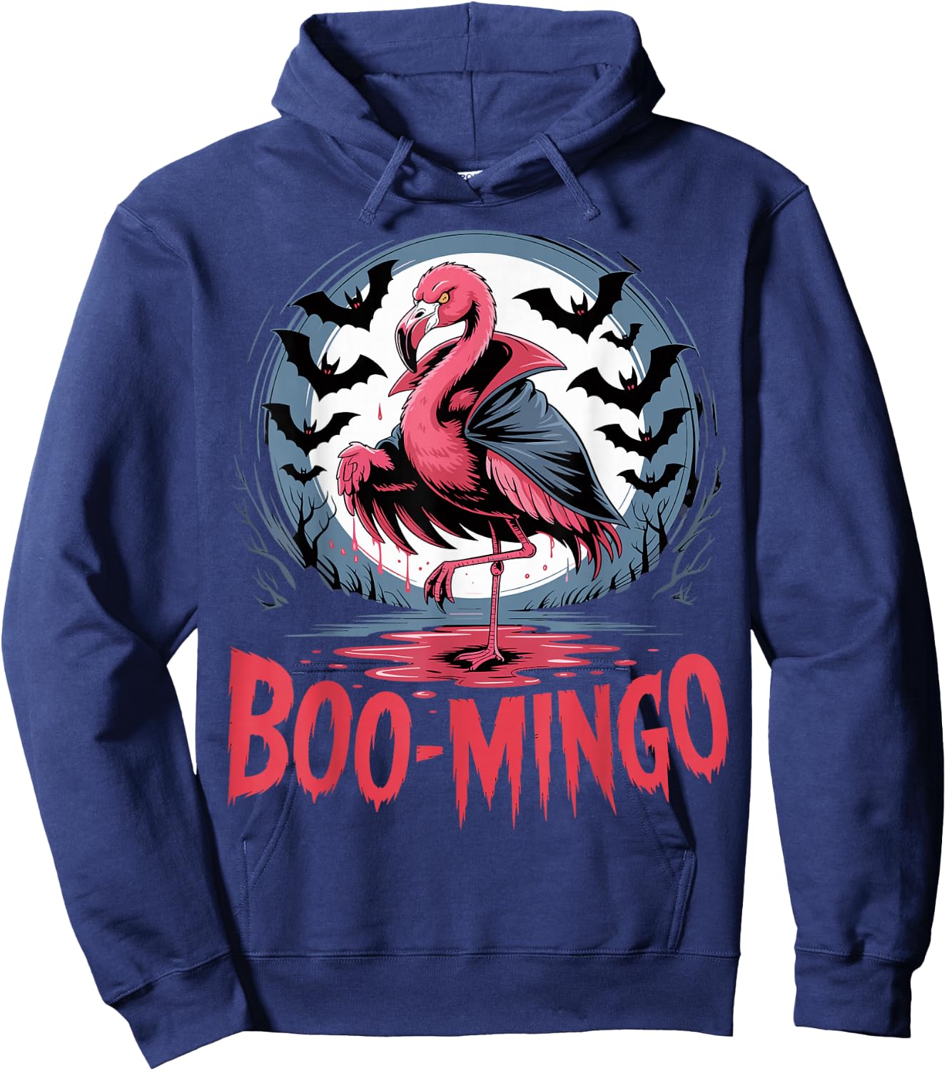 Boo-Mingo Flamingo Halloween Funny Spooky Hoodie - Hoodie | Navy