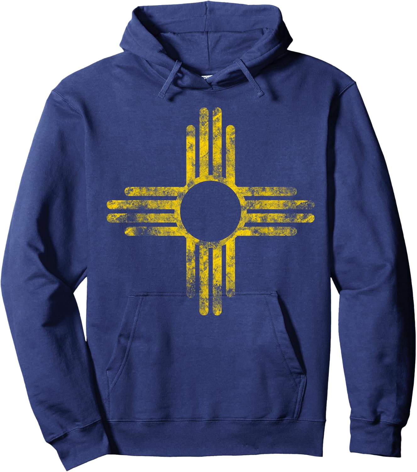 Vintage New Mexico Flag Yellow Zia Sun Symbol Hoodie - Hoodie | Navy