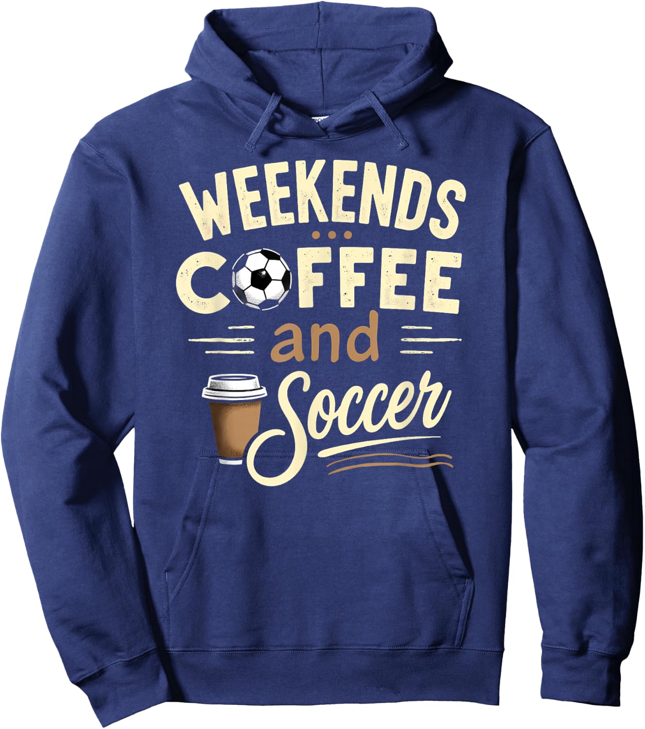 Vintage Weekends Coffee and Soccer Hoodie - Hoodie | Navy