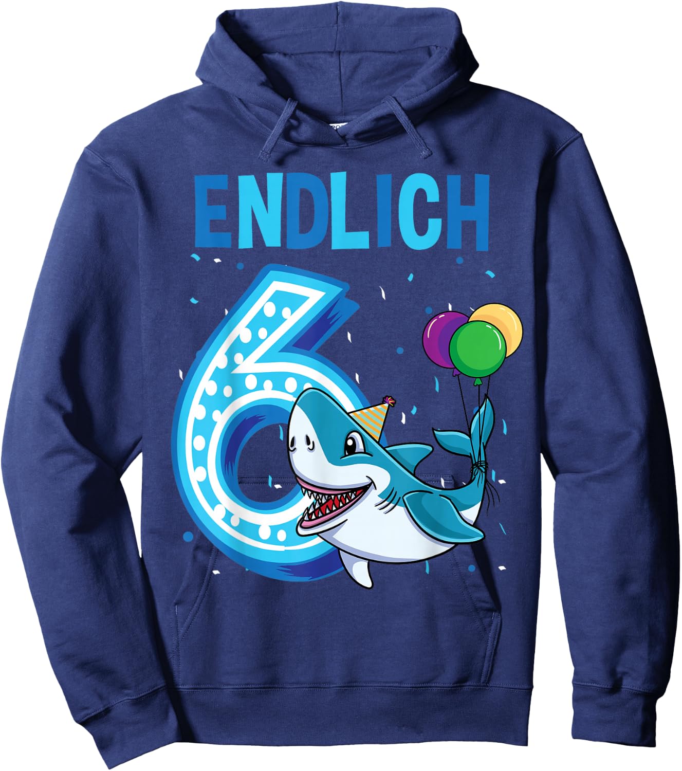 Geschenk 6 Jahre alt Hai Kinder Geburtstag Hoodie - Hoodie | Navy