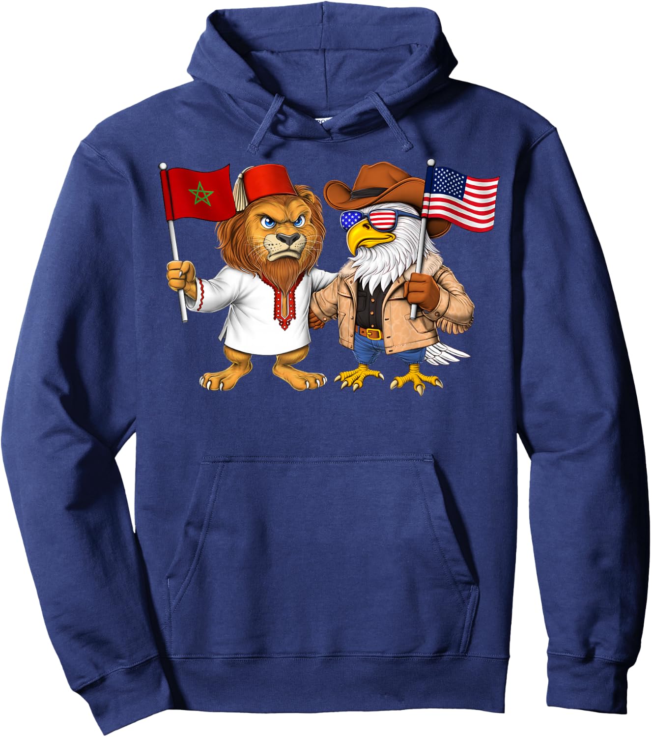 Moroccan American Roots USA Morocco Flag Proud Hoodie - Hoodie | Navy